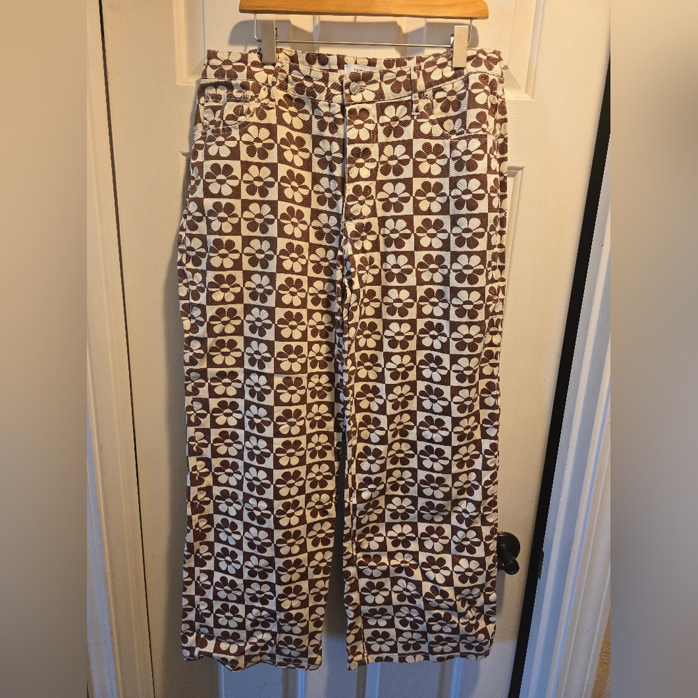 Floral Brown and White Women's Skirt
